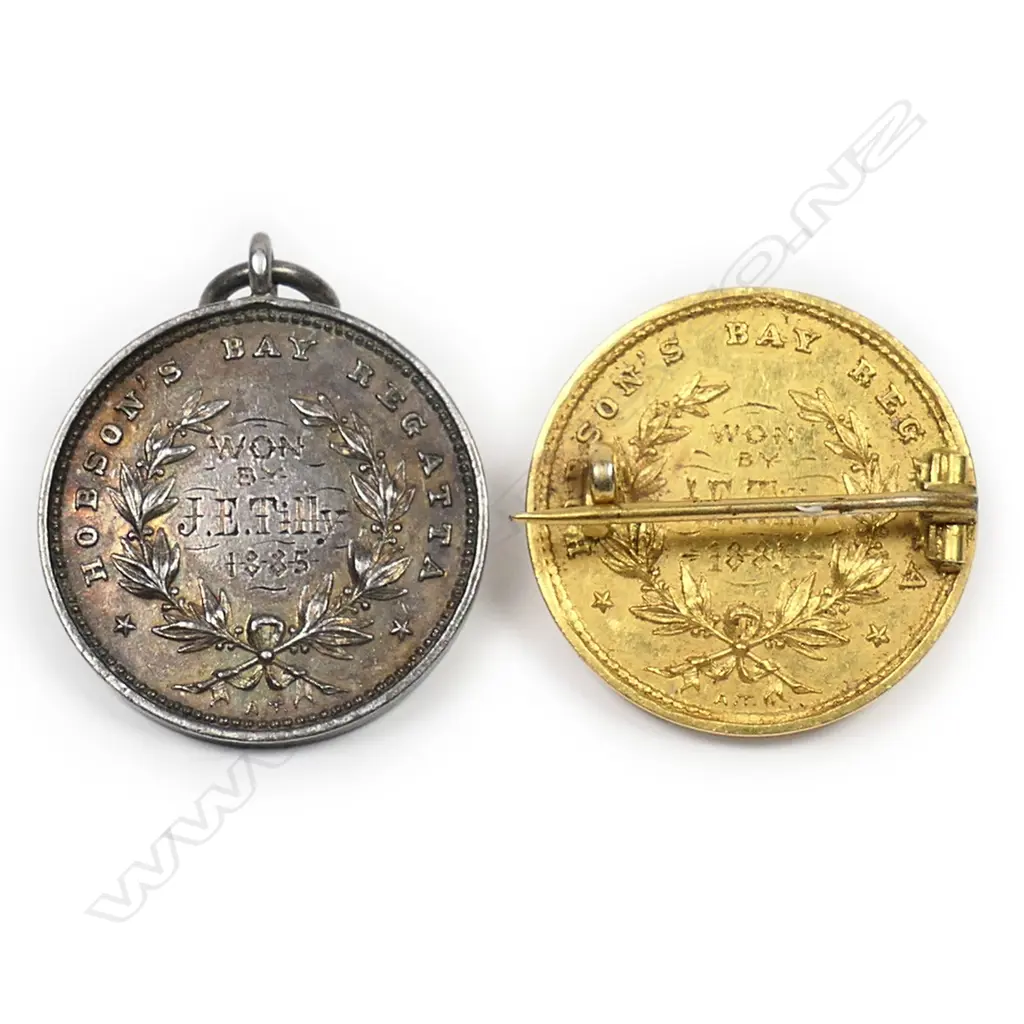 Two Anton Teutenberg 'Hobson's Bay Regatta1885' gold and silver medals, Image 1++